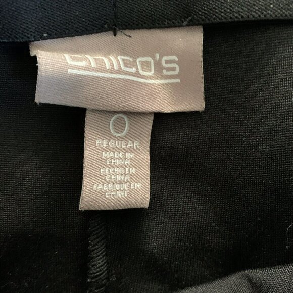 chicos pull on pants size 0 small 4 black heavy knit floral print - Picture 3 of 4
